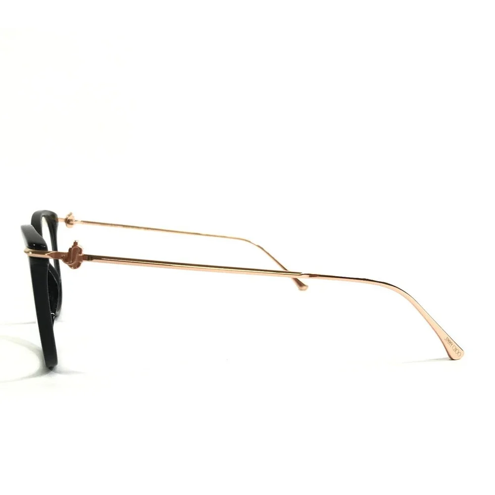 Jimmy Choo Eyeglasses Frames JC283 807 Shiny Black Rose Gold Cat Eye 54-17-140